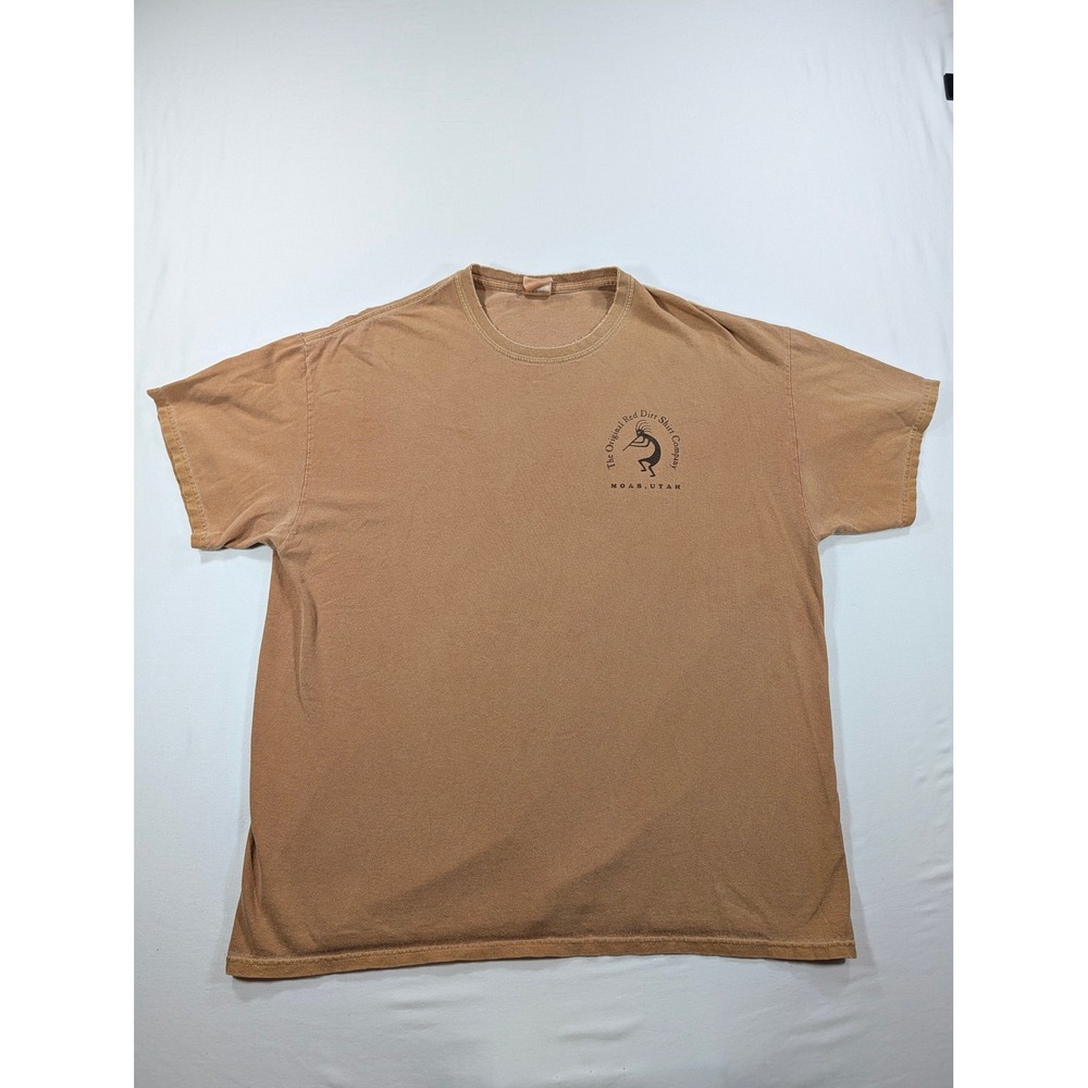Original Red Dirt Shirt Co Moab Utah Kokopelli Tee XL Brown No Road No Problem